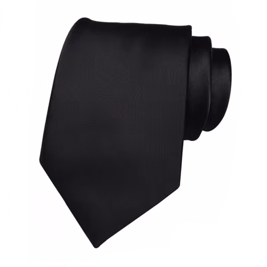 COR-0002 - Corbata Unicolor Negro Lisa 6cm