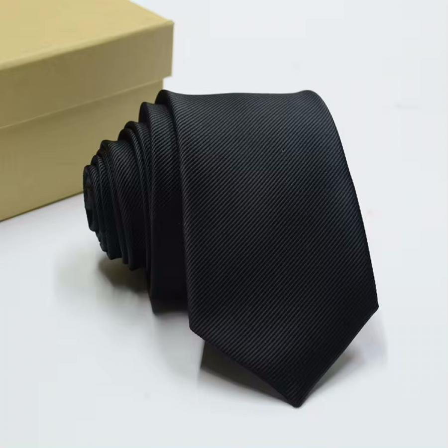 COR-0102 - Corbata Unicolor Negro Textura 6cm
