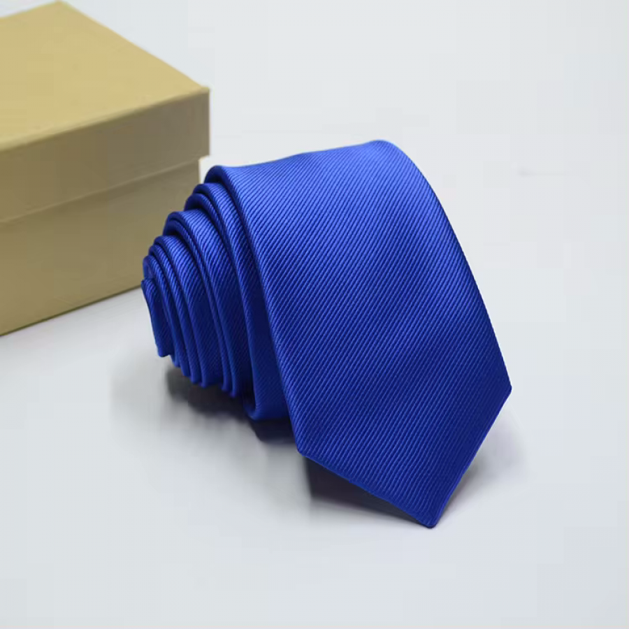 COR-0105 - Corbata Unicolor Azul Rey Textura 6cm
