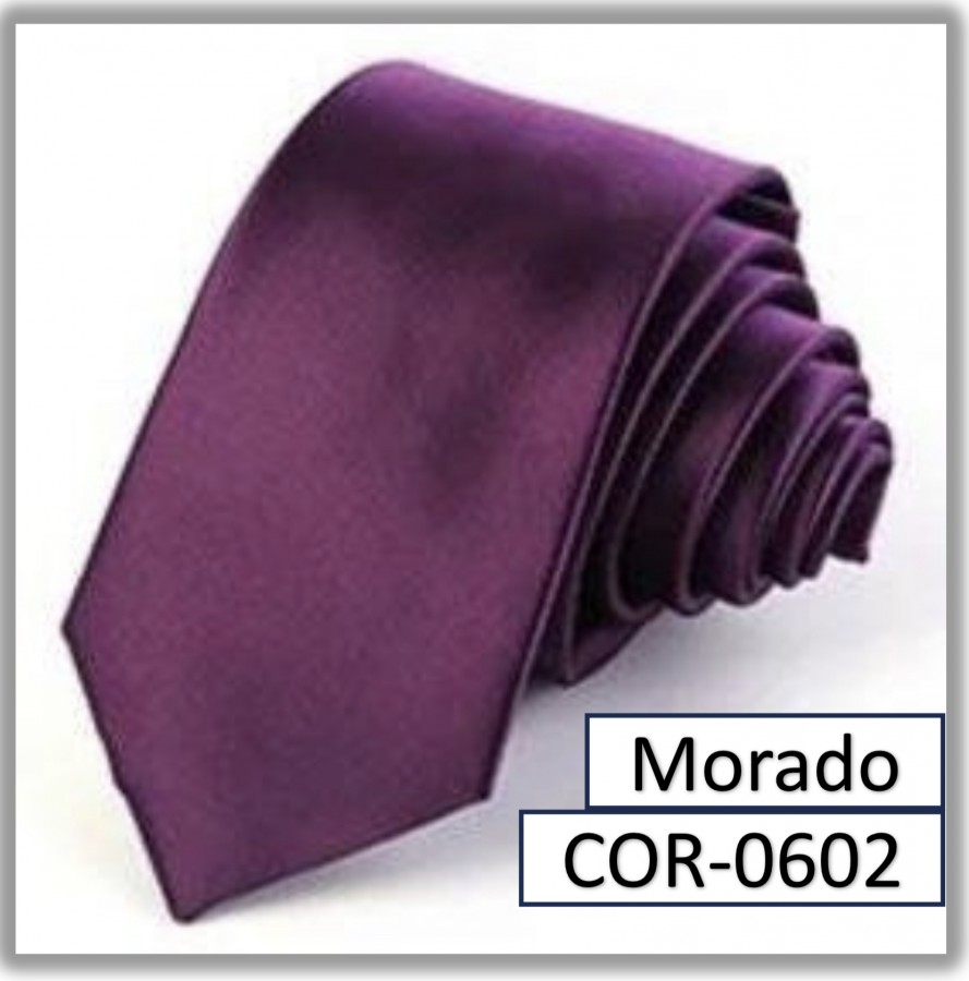 COR-0602 - Corbata Unicolor Morado Lisa 6cm