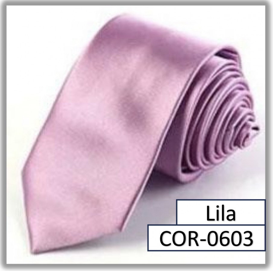COR-0603 - Corbata Unicolor Lila Lisa 6cm