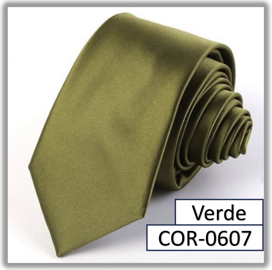 COR-0607 - Corbata Unicolor Verde Lisa 6cm