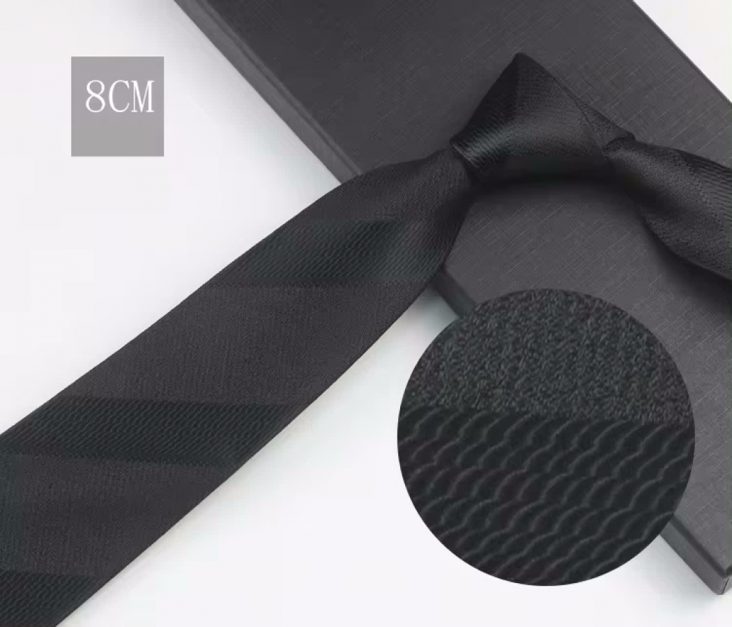 COR-0501 - Corbata Estampado Negro 6cm