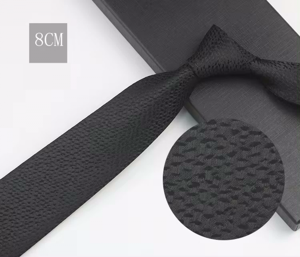 COR-0502 - Corbata Estampado Negro 6cm