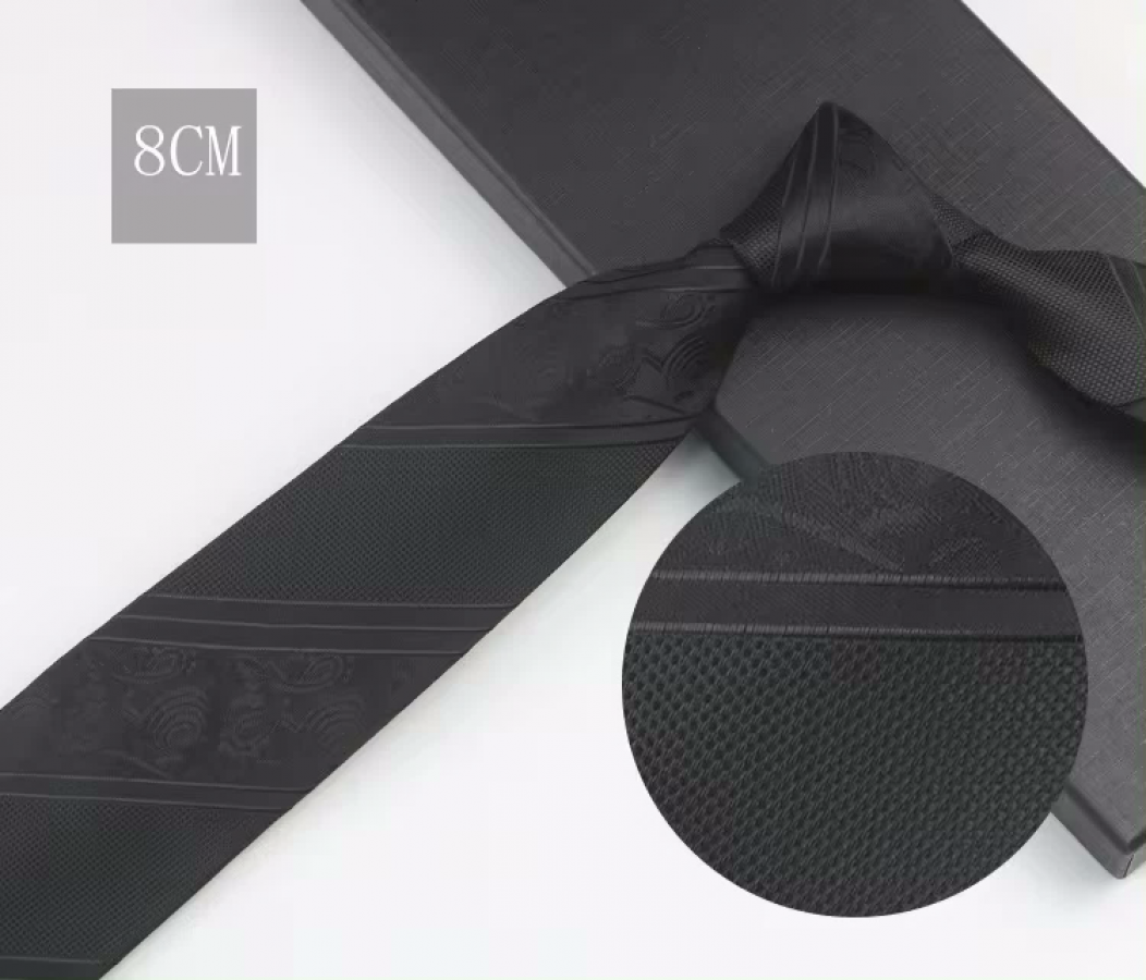 COR-0503 - Corbata Estampado Negro 6cm