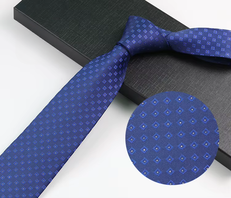 COR-1113 - Corbata Estampado Azul 8cm