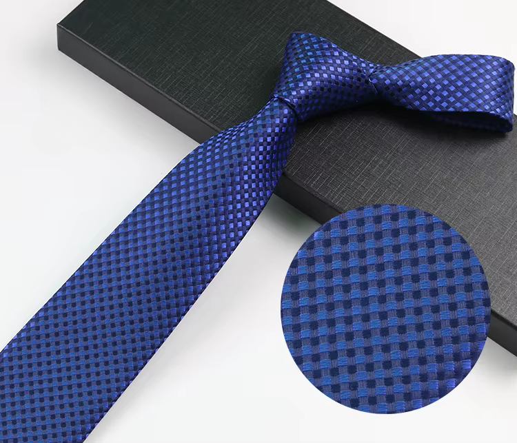 COR-1110 - Corbata Estampado Azul 8cm